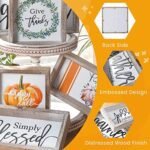 FESTWIND Tiered Tray Decor: Embossed Metal "Simply Blessed" Sign with Wood Frame - Rustic Home Decor for Thanksgiving - Image 5