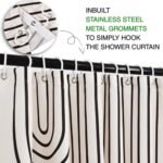 GKLEASG Boho Mid-Century Shower Curtain: Minimalist Abstract Design, Waterproof, 72x72, Includes 12 Hooks. - Image 5