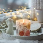SHMILMH 7oz Frosted Glass Candle Jars with Wooden Lids, Bulk 6PCS, Abstract Human Face Design - Image 4