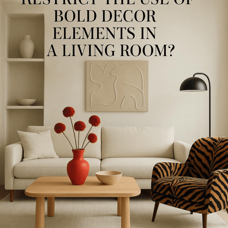 Do neutral color palettes restrict the use of bold decor elements in a living room?