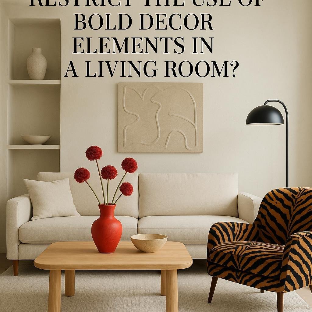 Do neutral color palettes restrict the use of bold decor elements in a living room?