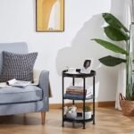 Dulcii Round Side Table with 3 Shelves - Stylish Steel Frame for Living Room, Bedroom, or Outdoor Use - Image 5