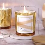 LAMORGIFT 15-Pack Gold Glass Candle Jars (8oz) with Lids & 20 Labels - Ideal for Candle Making - Image 4