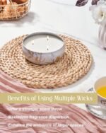 M&SENSE Sunkissed Citrus 3-Wick Soy Candle: 40+ Hour Burn, Natural Vegan Wax, Aromatherapy Gift for All - Image 5