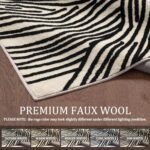 YIHOUSE 5x8 Ft Abstract Washable Rug: Modern Black and White Non-Slip Area Rug for Home & Office. - Image 3