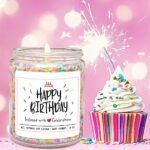 Homsolver Unique Birthday Gifts for Women: Handmade Vanilla Cream Scented Candles with Sprinkles. - Image 4