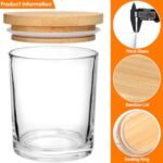 MADLYN RHUE 15-Pack Clear Candle Jars with Bamboo Lids, 6oz Glass Containers for DIY Candles - Dishwasher Safe - Image 6