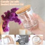 MADLYN RHUE 15-Pack Clear Candle Jars with Bamboo Lids, 6oz Glass Containers for DIY Candles - Dishwasher Safe - Image 5