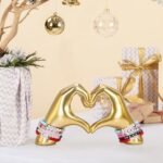 Gold Heart Hand Sculpture: Stylish Home Decor for Bookshelves & Tables, Perfect Gift for Women. - Image 4