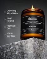 Men's Scented Candles: Bonfire, Mahogany & Teakwood, Natural Soy, Stylish Decor Gift! - Image 3
