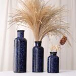 Set of 3 Small Blue Ceramic Vases - Boho Modern Decor for Kitchen, Bathroom, & Living Room. - Image 3