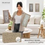 Set of 4 Lightweight 3D Wooden Floral Wall Art for Living Room, Bedroom, or Office - Boho Farmhouse Decor - Image 5