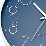 Foxtop 12-Inch Silent Quartz Wall Clock - Battery Operated Round Decor for Bedroom, Kitchen, Office, School (Cerulean) - Image 8