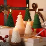 Handmade 6 PCS Green & White Christmas Scented Candle Set - Realistic Origami Tree Decor for Holiday Relaxation & Gifting. - Image 3