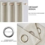 MIULEE 100% Blackout Linen Textured Curtains—Thermal Insulated Cream Drapes, 52 x 84 Inch (2 Panels) for Bedroom or Living Room. - Image 4
