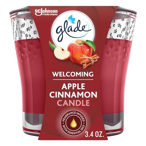 Glade Apple Cinnamon Candle Jar Air Freshener, 3.4 Oz - Glade Candle Jar, Air Freshener, Apple Cinnamon, 3.4 Oz