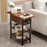 Yoobure End Table with Charging Station: Compact Flip Top Side Table with USB Ports & Storage, Ideal for Small Spaces. - Image 8