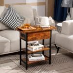 Yoobure End Table with Charging Station: Compact Flip Top Side Table with USB Ports & Storage, Ideal for Small Spaces. - Image 10