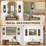 Farmhouse Candle Sconces - 2 Vintage Rustic Wooden Wall Holders for Home Decor, Gifts, Brown - Image 5
