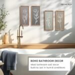 Set of 4 Lightweight 3D Wooden Floral Wall Art for Living Room, Bedroom, or Office - Boho Farmhouse Decor - Image 4