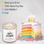Homsolver Unique Birthday Gifts for Women: Handmade Vanilla Cream Scented Candles with Sprinkles. - Image 2