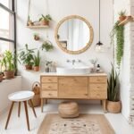 Barnyard Designs Rattan Bathroom Mirror – Handmade Round Wicker Frame, Rustic Farmhouse & Boho Décor (25.5") - Image 2