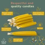 20-Minute Meditation Beeswax Candles by KALA DIPA – Set of 20 Dripless Taper Candles with Brass Holder for Yoga, Relaxation, and Mindfulness Gifts - Image 5