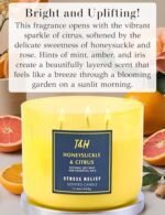Honeysuckle Citrus Grapefruit 3-Wick Soy Candle, 15.8 oz | Aromatherapy | Long-Lasting Clean Burn | Stress Relief Gift - Image 2