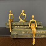 Prettidecor Gold Thinker Statues - Set of 3 Modern Abstract Resin Accents for Home & Office Decor. - Image 5