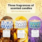 Scented Candle Gift Set: 3 Pack Soy Wax Aromatherapy Candles - Lemon, Lavender, Amber Musk - Image 7