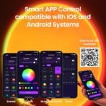 XEBKOR Multicolor Sunset Lamp Projector - 360° Rotating LED Light for Bedroom, Parties, and TikTok Live. App & Switch Control. - Image 4