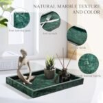 YMXYJM Genuine Natural Marble Tray - Luxury Dark Green Vanity and Bathroom Storage, 12"x8"x1.2" - Image 6