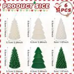 Handmade 6 PCS Green & White Christmas Scented Candle Set - Realistic Origami Tree Decor for Holiday Relaxation & Gifting. - Image 2