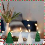 Handmade 6 PCS Green & White Christmas Scented Candle Set - Realistic Origami Tree Decor for Holiday Relaxation & Gifting. - Image 5