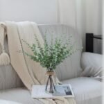 VIERENA 17.5" Eucalyptus Stems in Glass Vase with Faux Water - Ideal for Farmhouse Centerpiece Decor (Sage Green) - Image 5