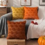 DFXSZ Fall Pillow Covers, 18x18 Set of 2, Soft Faux Fur Pumpkin Decor for Couch & Home. - Image 4