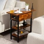 Yoobure End Table with Charging Station: Compact Flip Top Side Table with USB Ports & Storage, Ideal for Small Spaces. - Image 2