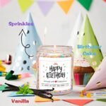 Homsolver Unique Birthday Gifts for Women: Handmade Vanilla Cream Scented Candles with Sprinkles. - Image 3