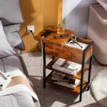 Yoobure End Table with Charging Station: Compact Flip Top Side Table with USB Ports & Storage, Ideal for Small Spaces. - Image 6