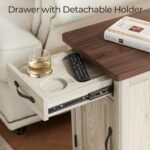 LINSY HOME Farmhouse End Table with Charging Station & Drawer – Narrow Side Table for Living Room or Home Office. - Image 7