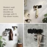 Umbra Sticks Wall-Mounted Coat Rack with 5 Retractable Hooks – Modern, Space-Saving Organizer in Black. - Image 4