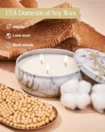 M&SENSE Sunkissed Citrus 3-Wick Soy Candle: 40+ Hour Burn, Natural Vegan Wax, Aromatherapy Gift for All - Image 4