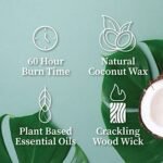 Handcrafted Hemlock Park Sandalwood Candle with Natural Coconut Wax & Crackling Wood Wick – 8 oz - Image 4