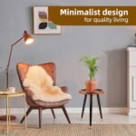 KGPLOME Indoor Plant Stand - Mid Century Walnut Wood with Metal Frame, Modern 12"x17" Flower Pot Table - Image 8