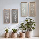 Set of 4 Lightweight 3D Wooden Floral Wall Art for Living Room, Bedroom, or Office - Boho Farmhouse Decor - Image 9