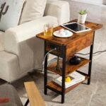 Yoobure End Table with Charging Station: Compact Flip Top Side Table with USB Ports & Storage, Ideal for Small Spaces. - Image 9