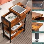 Yoobure End Table with Charging Station: Compact Flip Top Side Table with USB Ports & Storage, Ideal for Small Spaces. - Image 4
