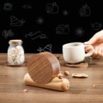Natural Acacia Wooden Drink Coasters with Magnetic Holder – Set of 5 for Modern Home Decor. - Image 7