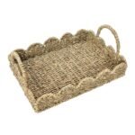 Seagrass Tray with Scalloped Edge by Household Essentials – Natural Decor for Your Home - Image 5