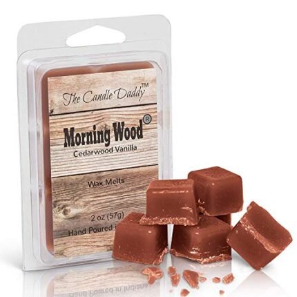 The Candle Daddy -Morning Wood- Cedarwood Vanilla Scented Wax Cubes - Maximum Scent Cedarwood Wax Melts - Candle Scent Melts- Enjoy Candle Ambience Without Flame Soot - 1 Pack - 6 Cubes- 2 oz